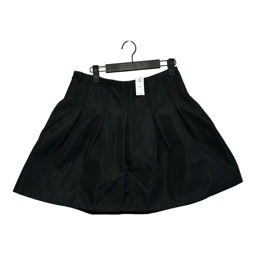 Gap Inverted Pleated A-Line Mini Skirt NWT Women's Sz 4P True Black Cotton Mini